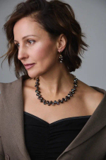 Колье "Деора" шоколадный чешский хрусталь, оттенок золото