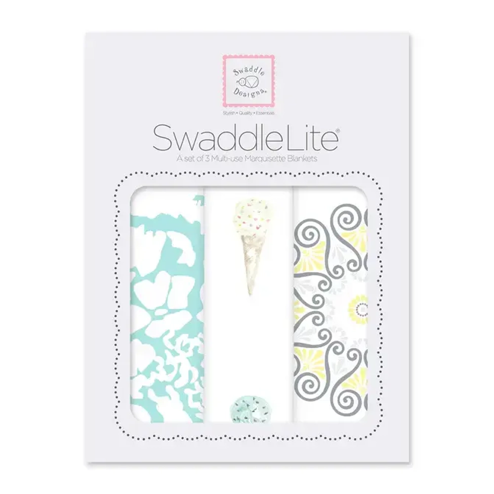 SwaddleDesigns SD-454SC-520MC-452Y Набор пеленок маркизет 3шт.