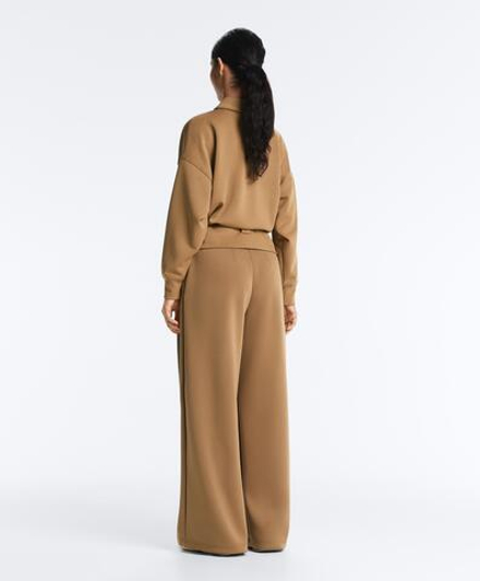 OYSHO Брюки из саржевой ткани с высокой посадкой и складками, медный