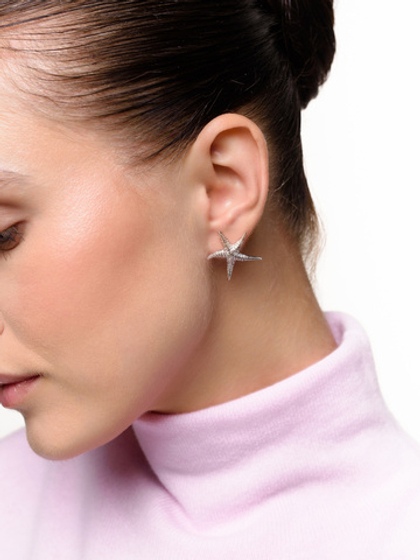 Серьги "Shiny Starfish" Silver