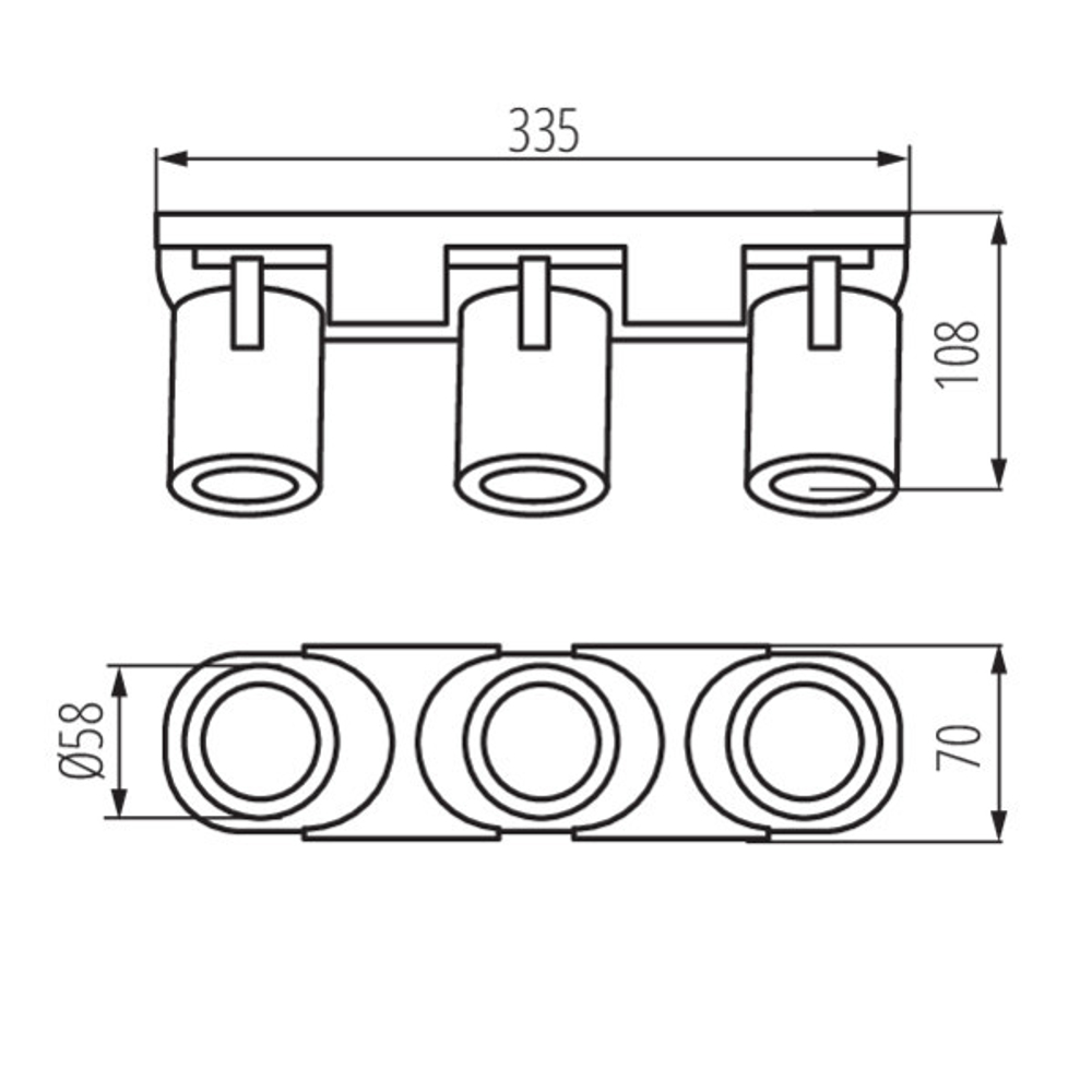 Cпот тройной KANLUX LAURIN EL-3I W 3xGU10