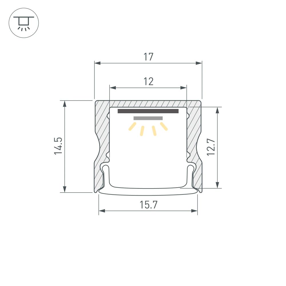Профиль ARH-LINE-1715-2000 ANOD GOLD (Arlight, Алюминий) 039988