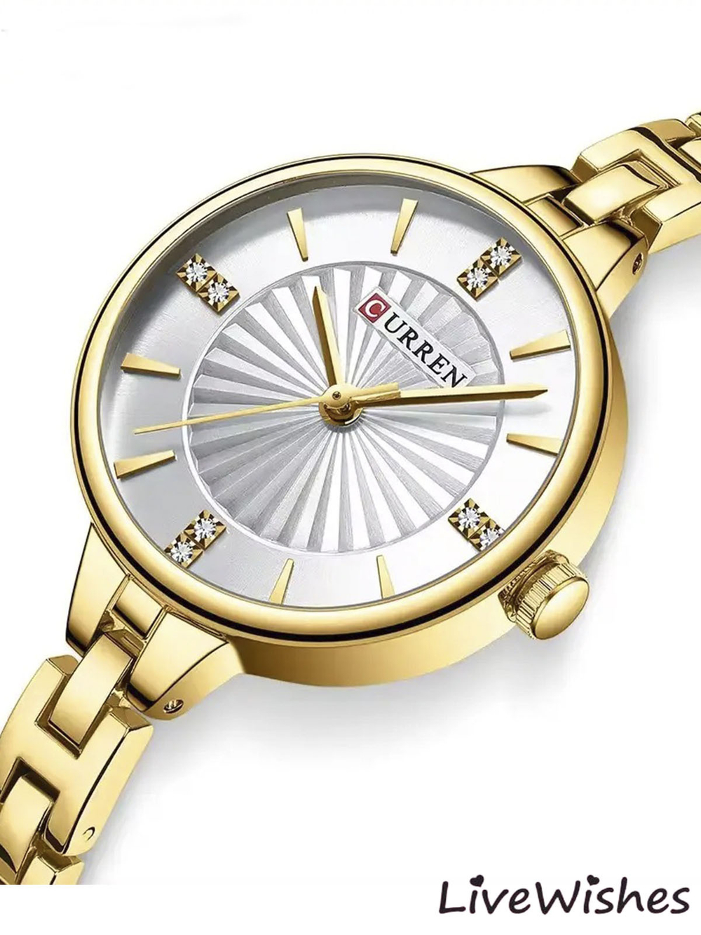 Часы наручные кварцевые CURREN на металлическом браслете, золотистый W8570-01