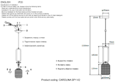 Светильник подвесной Crystal Lux CAROLINA SP1 V2 BRASS