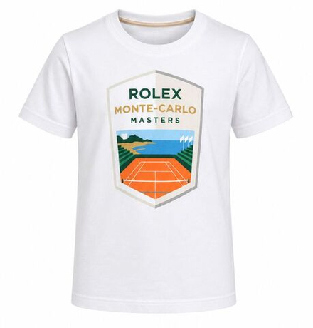 Детская теннисная футболка Monte-Carlo Kids Rolex Masters Logo - white