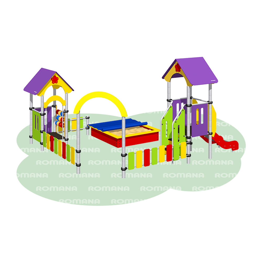 Песочный дворик с горкой Romana 109.06.00-01 (песочница с тентом)