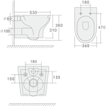 Унитаз подвесной с биде Boheme FIORE 978-SET-2-MW, черный матовый с крышкой-сиденьем с микролифтом