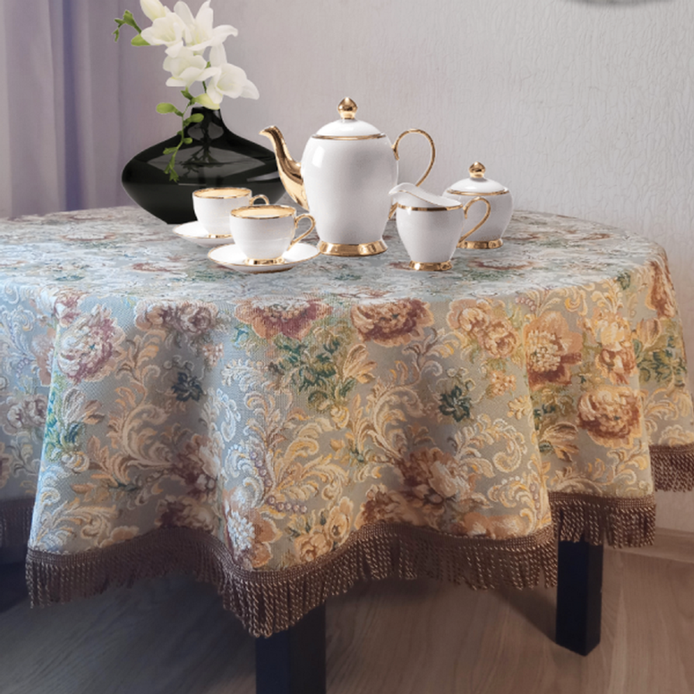 Скатерть гобеленовая круглая "D. ЕКАТЕРИНА", 30% хлопок, Россия.