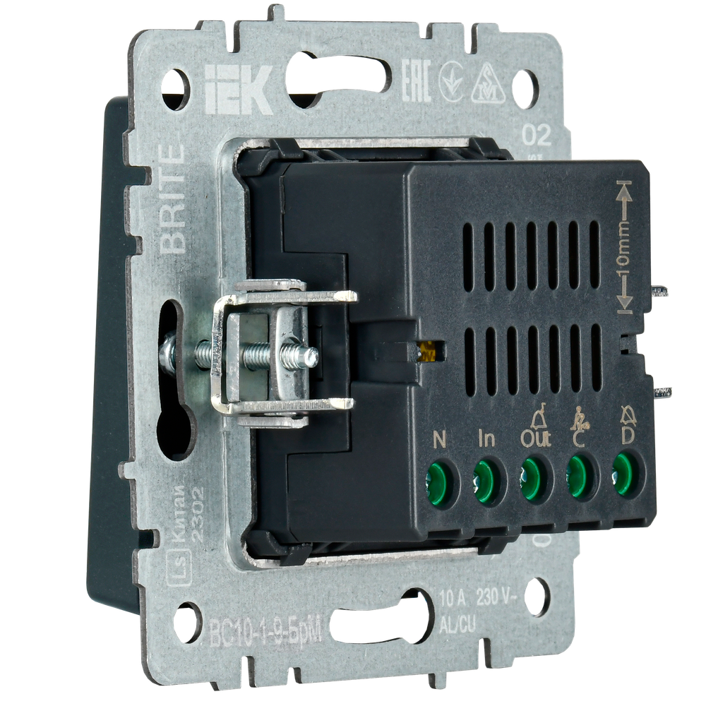 BRITE Кнопка звонка с индикацией для отелей 10А ВС10-1-9-БрМ маренго IEK