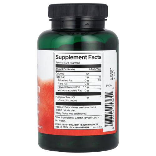 Swanson Vitamins, масло семян тыквы, 1000 мг, 100 капсул