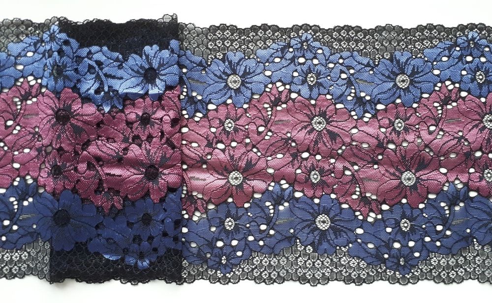 Эластичное кружево, ОПТ, мультиколор, 19 см, (Арт. ЕК-3001), м