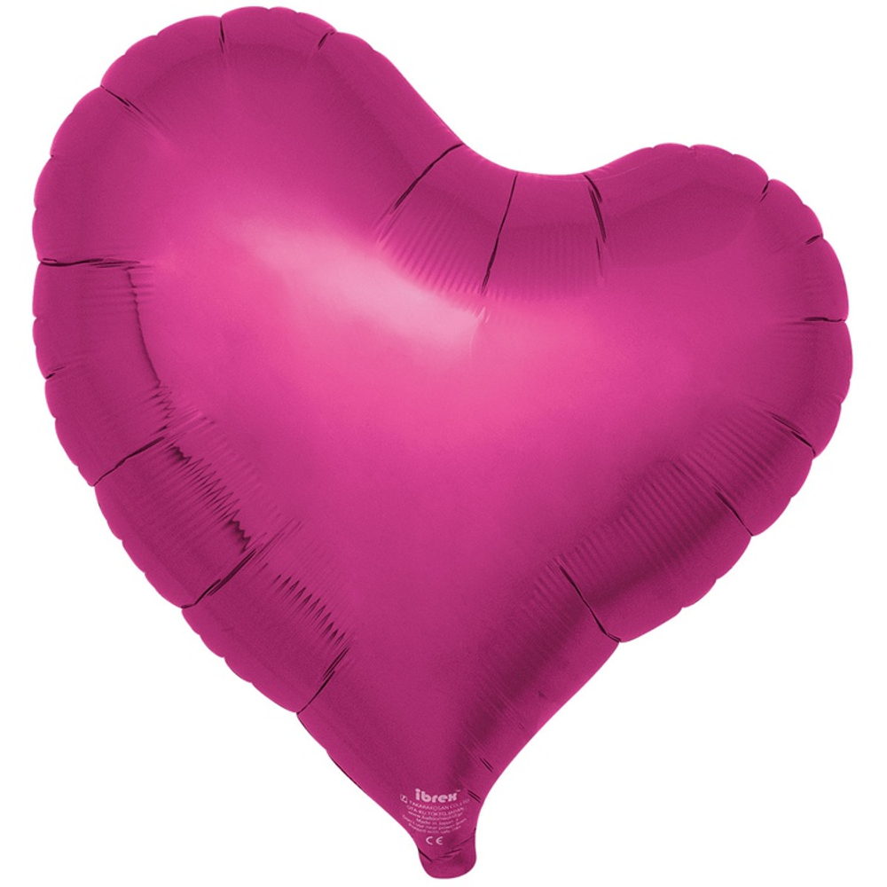 Шар фольгированный Сердце 45 см (Красно-малиновый)