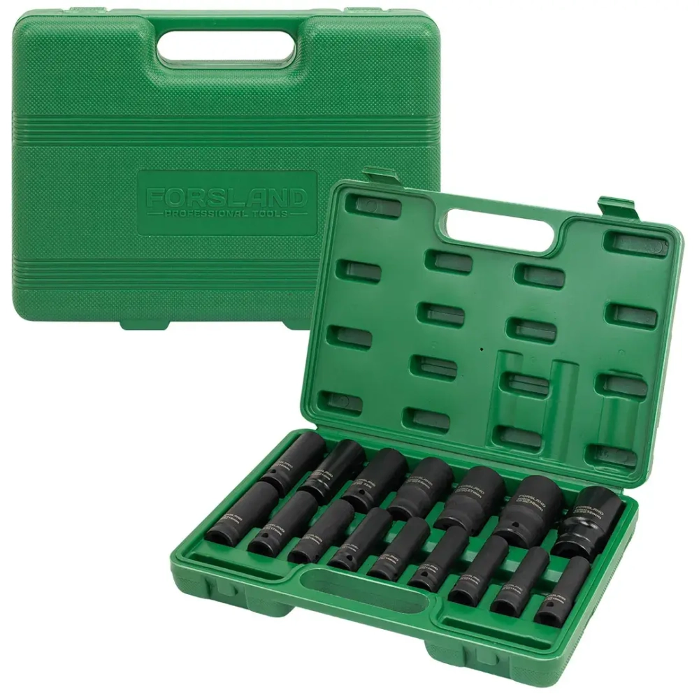 Набор головок ударных глубоких 16пр. 1/2"6pt Forsland-4167-5MPB