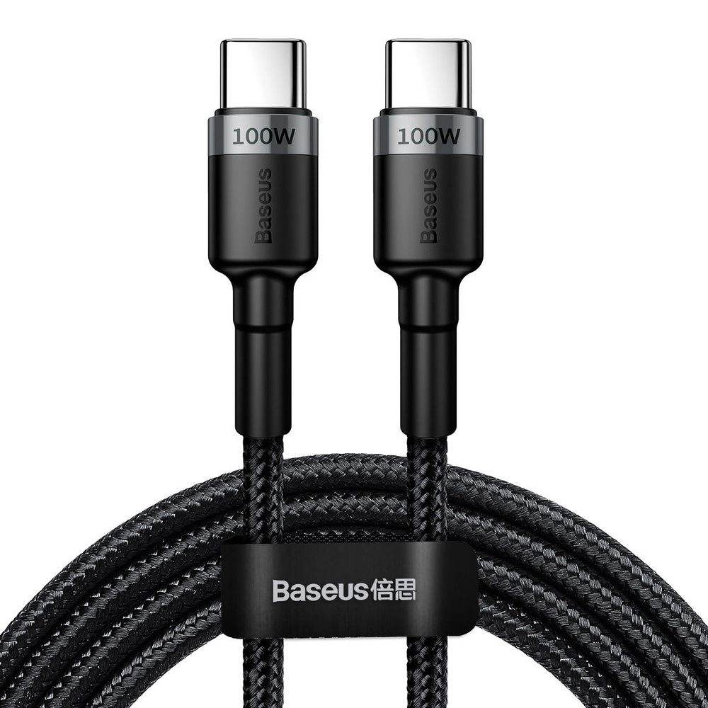 Type-C Кабель Baseus Cafule Flash Charging Type-C For Type-C Cable PD2.0 100W (20V/5A) 2m - Gray+Black