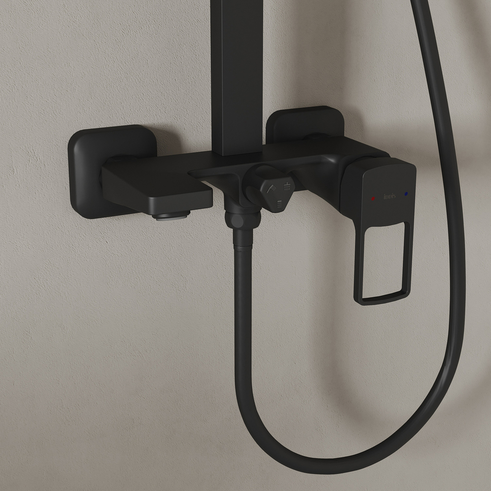 Душевая система 35к IDDIS BILBL1Fi06 "Bild" лейка "Тропический душ" Черный