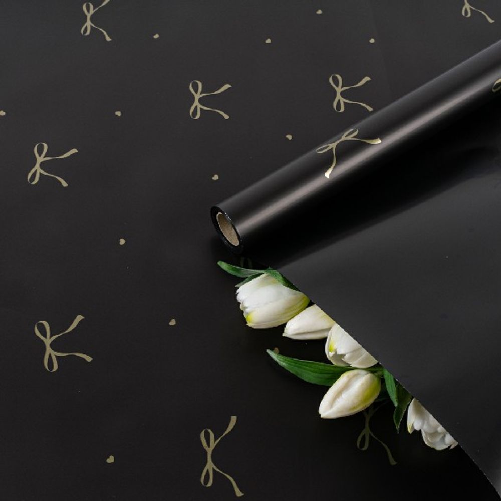 Пленка матовая "Лента любви" 57см*10м Черная