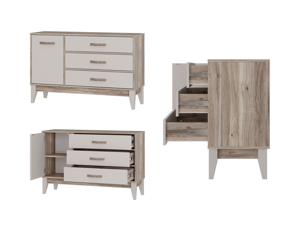 Комод Скандика КМ-12 дуб смоки/кашемир