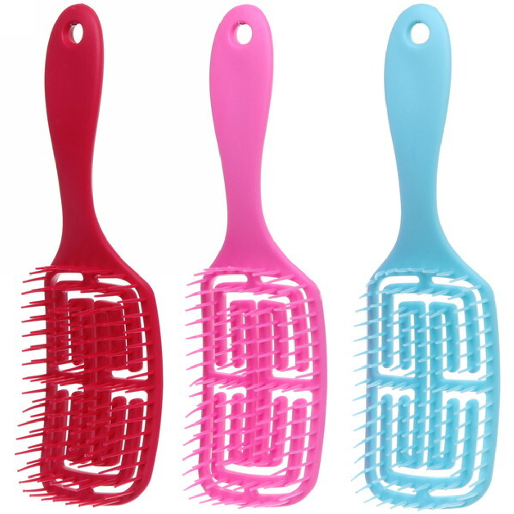 Расчёска массажная «Сosmo style», для бережного расчёсывания мокрых волос, микс 6 цветов, 20*5,5см