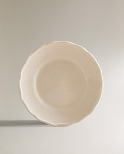 Zara Home тарелка из фаянса, цвет бежевый, 16 см
