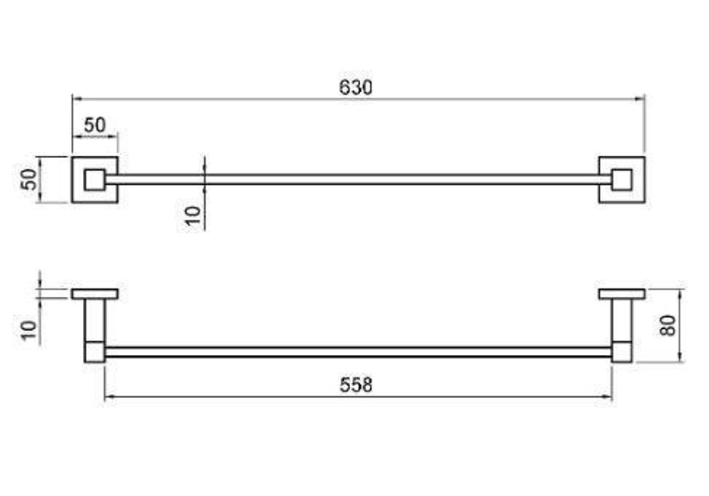 Полотенцедержатель 630 мм нерж. сталь BARCELONA 16901.N чёрный