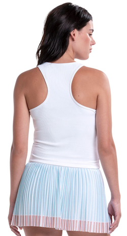 Женский топ теннисный Lucky in Love Racer Rib Tank - white