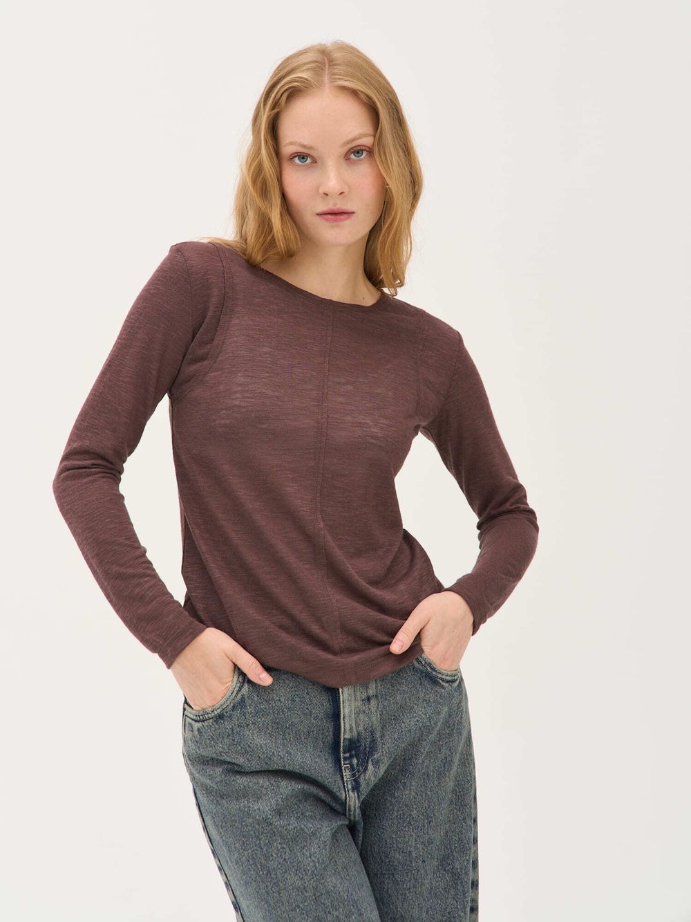 Лонгслив Slim Fit "Шоколад" женский