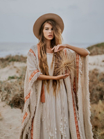 Berber пальто-пончо (беж/коралл)