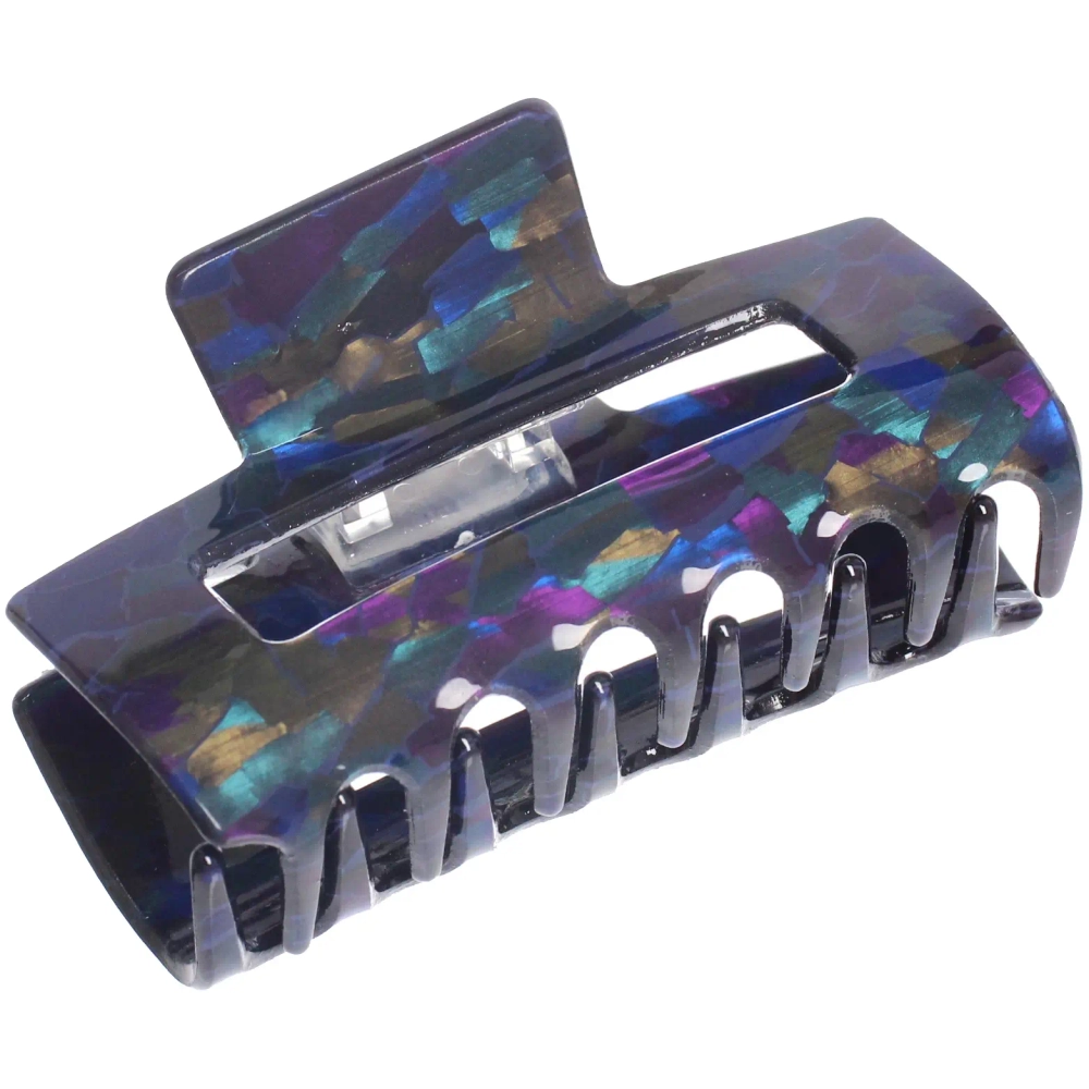 Заколка - краб для волос «AKS-EMPIRE», прямоугольник, микс 6 цветов, 7,5*4,5см