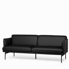 Диван Bisq, 211 см, черная кожа