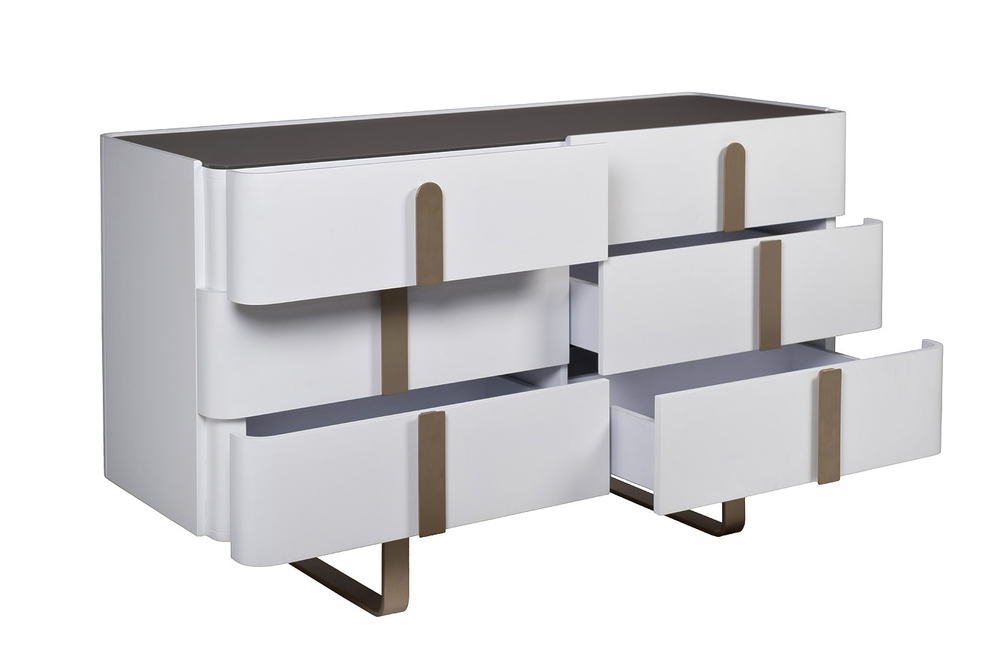 Комод Garda Decor светлый с металл. каркасом 140*50*85 см