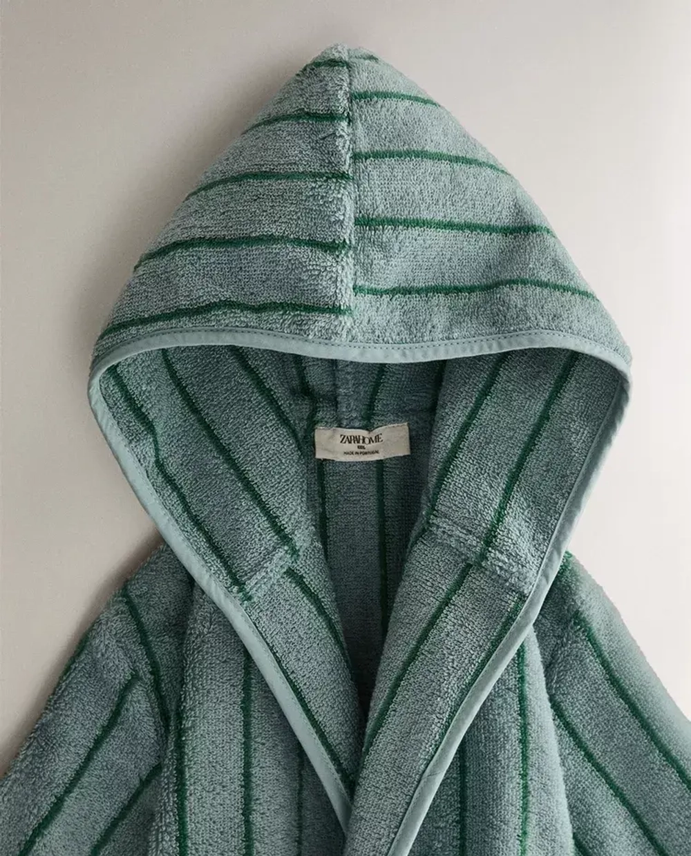 ZARA HOME ДЕТСКИЙ БАННЫЙ ХАЛАТ В ПОЛОСКУ, СИНИЙ