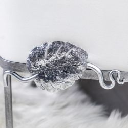 Банкетка Monstera Deliciosa (Монстера) Белая Античное серебро