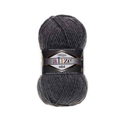 Пряжа Alize (Ализе) Superlana Midi / уп.5 мот. по 100 г, 170м, 182 серый меланж A