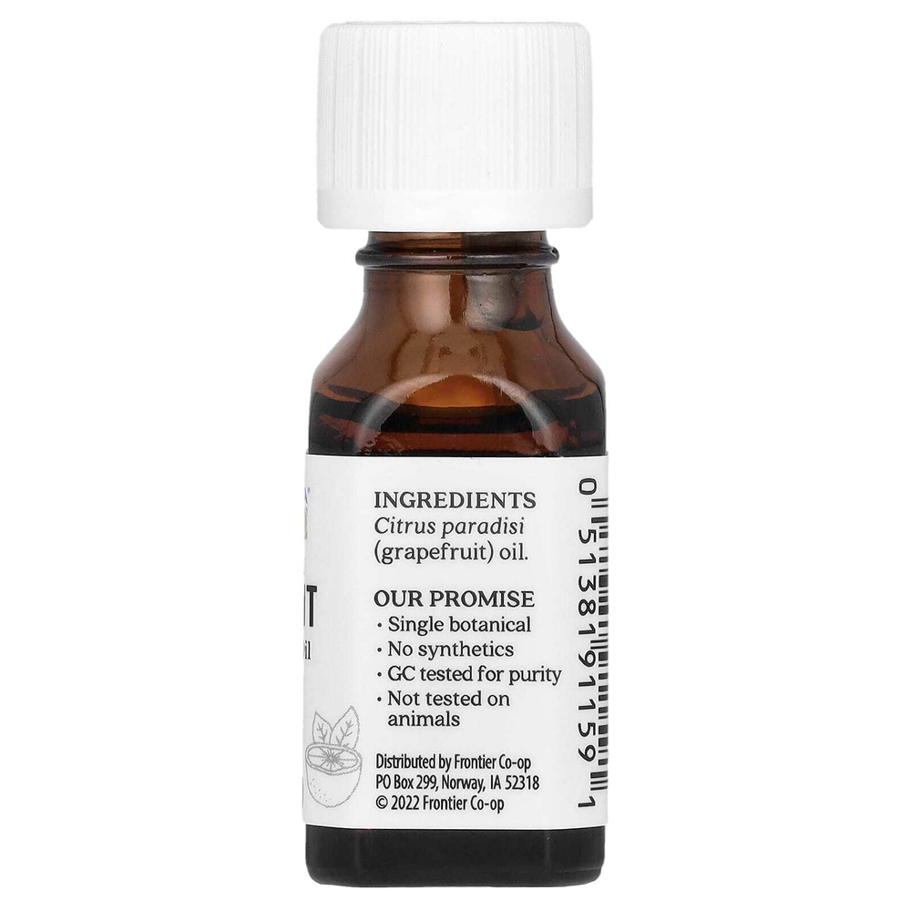 Aura Cacia, 100% чистое эфирное масло, грейпфрут, 0.5 жидких унций (15 мл)