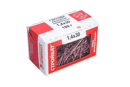 ГВОЗДИ ФИНИШНЫЕ СТРОЙБАТ ОМЕДНЕННЫЙ 1,4Х30ММ 0,15КГ 243041