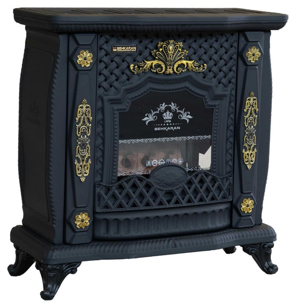 Газовый камин BEHKARAN  MT 383 Черный матовый (120м2)