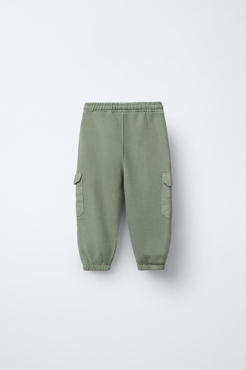 ZARA БРЮКИ-ДЖОГГЕРЫ В СТИЛЕ КАРГО, СВЕТЛО-ЗЕЛЕНЫЙ