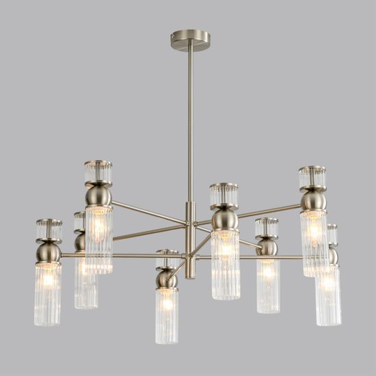 8277/8 MODERNI сатин никель/прозрачный, металл/стекло Люстра Е14 8*40W 220V DENVER