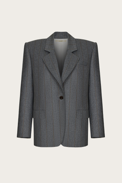 ЖАКЕТ ИЗ СЕРОЙ ШЕРСТИ С КАШЕМИРОМ