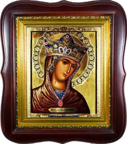 Андрониковская (Греческая-Андроникова, Монемвасийская) икона Божьей Матери на холсте в киоте.