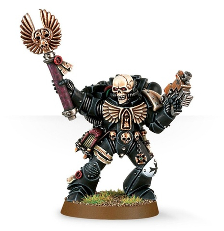 Chaplain with skull helmet