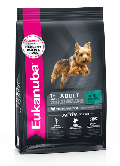 Eukanuba ADULT TOY BREED корм для взрослых собак миниатюрных пород весом до 3 кг Eukanuba ADULT TOY BREED корм для взрослых собак миниатюрных пород весом до 3 кг