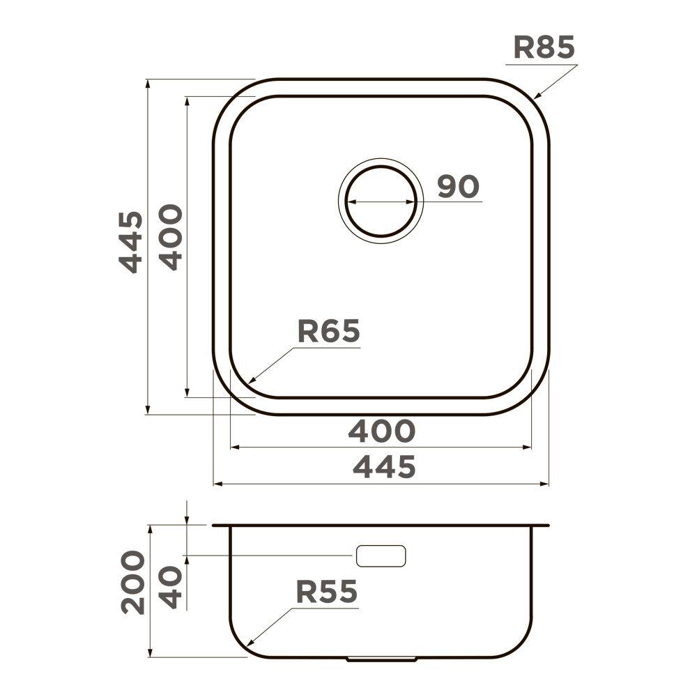 Кухонная мойка Omoikiri Omi 44-U/IF-IN Quadro