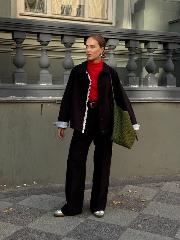 Ветровка с кружевом черный