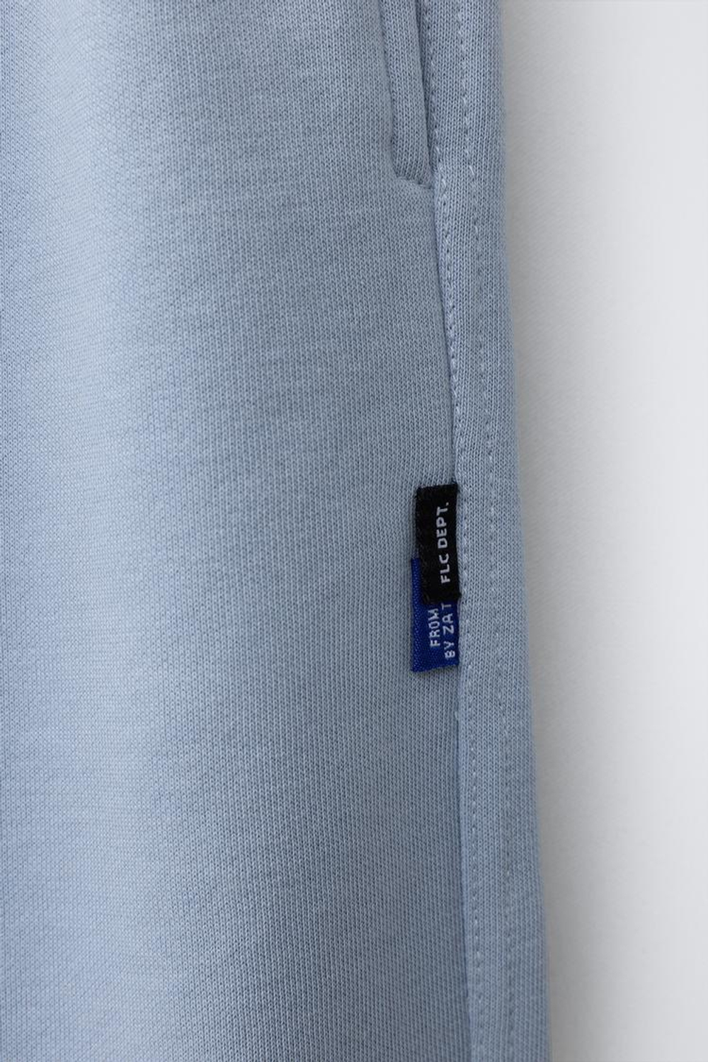 ZARA ФЛИСОВЫЕ БРЮКИ BALLOON С НАДПИСЬЮ, ГОЛУБОЙ