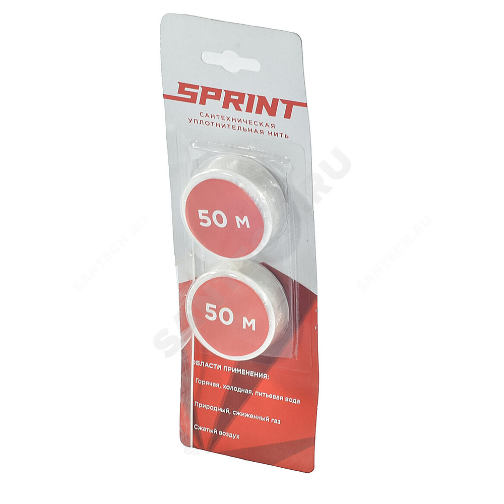Нить уплотнительная набор катушек 2х50м (в блистере) среда: вода, газ SPRINT 04064