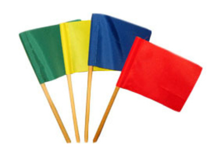 Флажки разноцветные на деревянной палочке