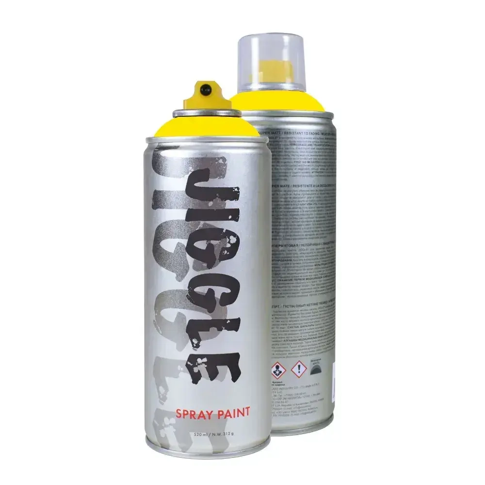Аэрозольная краска для граффити в баллончике JIGGLE PRO суперматовая, 520 мл, LEMON / Лимон - 2 шт