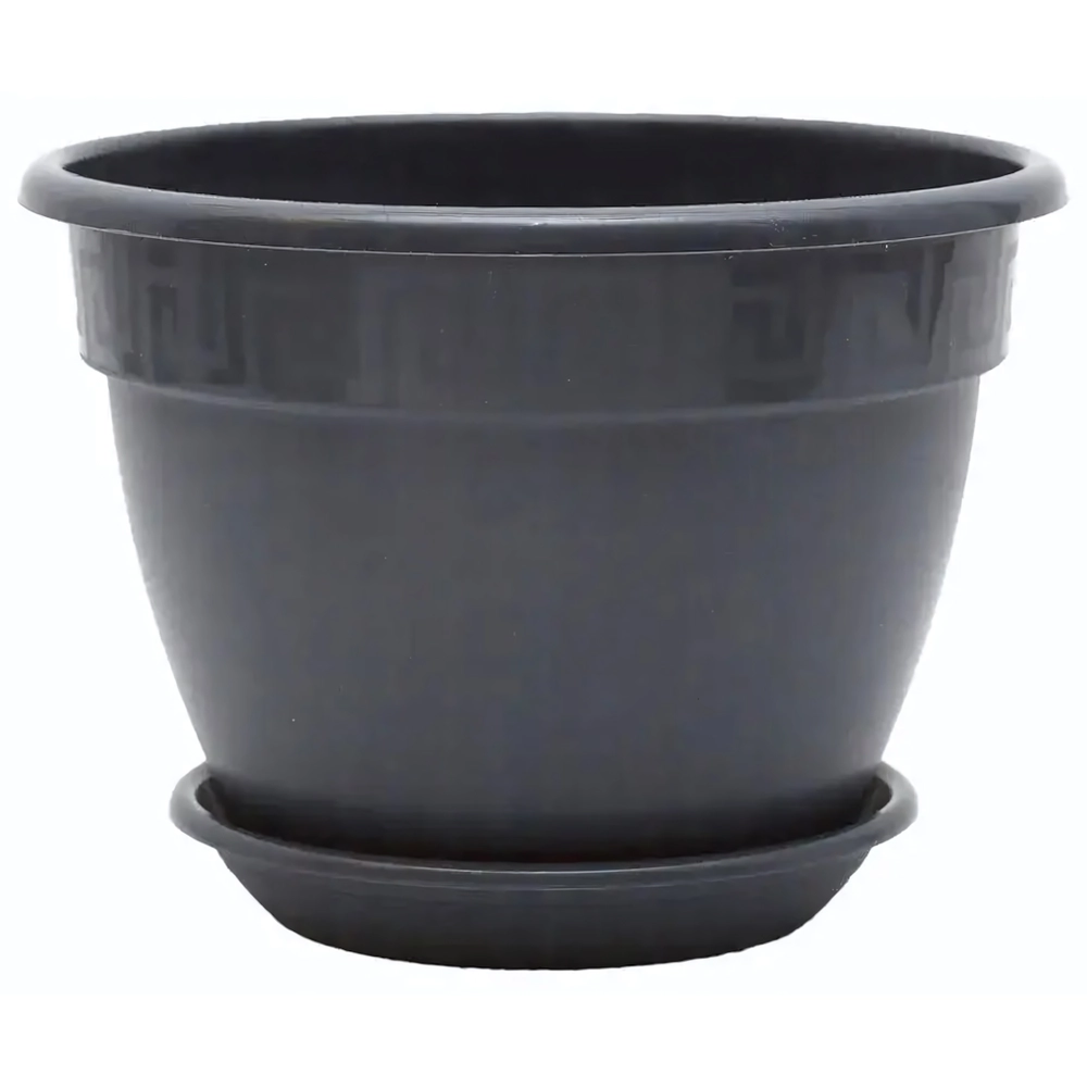 Горшок Антик, D19, 2,6 л, антрацит с поддоном