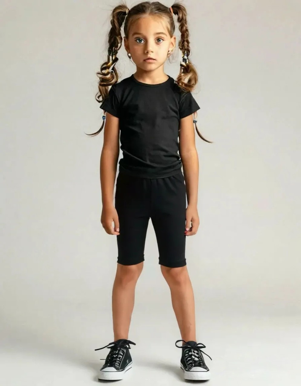 12483 Велосипедки детские кулирка черный (88-164)